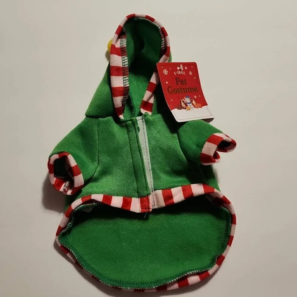 Best Brands X Small Pet Costume Green Elf Hoodie